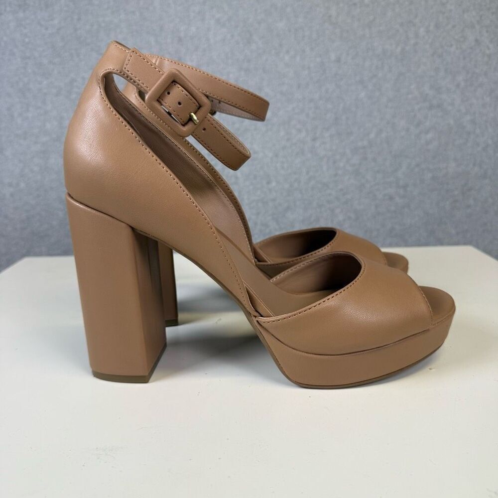 Sun & Stone Women's Size 10 Reema Faux Leather Platform Heels Pumps Sandals
